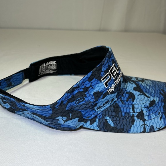 Pelagic Visor Blue White Camo Adjustable Hat Fighing Beach Gear - Picture 2 of 5
